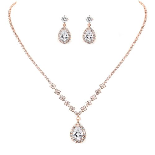 SANNIDHI Necklace Set for Women Rhinestone Jewellery Set with Earrings Elegant Crystal Choker Necklace Drop Earrings Sets for Party Wedding Birthday Gifts for Girls, Women, Girlfriends, Wife SANNIDHI Necklace Set for Women Rhinestone Jewellery Set with Earrings Elegant Crystal Choker Necklace Drop Earrings Sets for Party Wedding Birthday Gifts for Girls, Women, Girlfriends, Wife